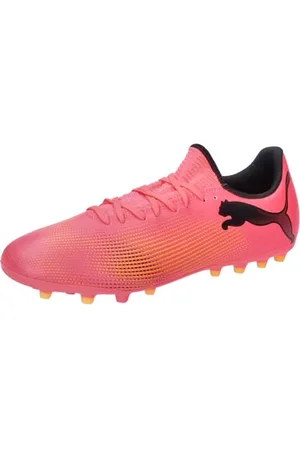 PUMA Men Future 7 Play Mg Soccer Shoes, Sunset Glow- Black-Sun Stream, 10.5 UK