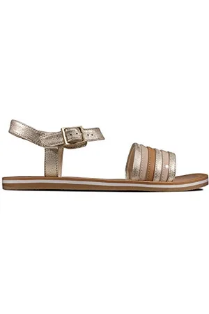 Clarks Finch Stride Y, Girls’ Slingback, Grey (Metallic Combi Metallic Combi), 3.5 UK (36 EU)