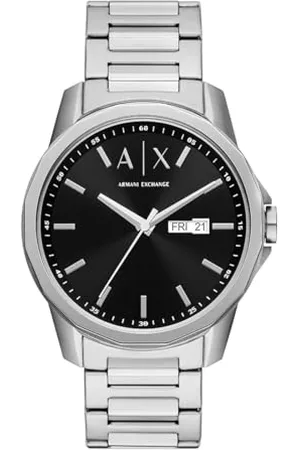 Armani Exchange Watch for Men , Three Hand movement, 44MM Recycled Stainless Steel (At Least 50%) case with a Stainless Steel strap, AX1733