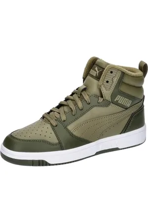 PUMA Rebound V6 MID WTR JR Sneaker, Alpine Snow-Sand Dune White, 4.5 UK