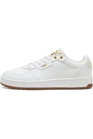 PUMA Unisex Court Classic LUX Sneaker, White-Alpine Snow Gold, 13 UK