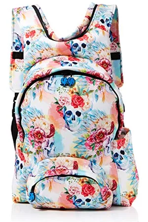 Morikukko Unisex-Adult Hooded Backpack Basic Skull and Roses Backpack