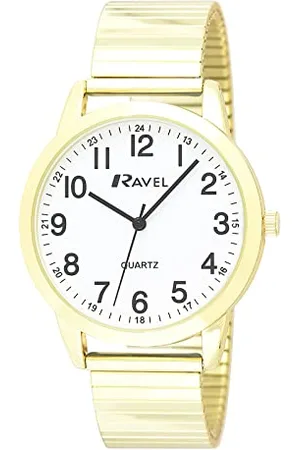 Ravel Womens Everyday Quartz Watch with Dotted Minute Track on Expander Bracelet (27mm case) - R0232.22.2 - Gold Tone