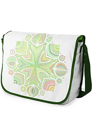 Bonamaison Digitally Printed Messenger School Bag with Khaki Strap for Students, Cross Body Bag, Courier Bag, Shoulder Bag for School, Back to School, Size: 29x36 Cm