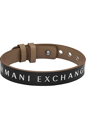 Armani Exchange Bracelet for Men , Length: 250MM, Width: 13MM Leather Bracelet, AXG0108040