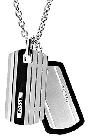 Fossil Necklace for Men Dress, Stainless Steel Necklace, JF00494998