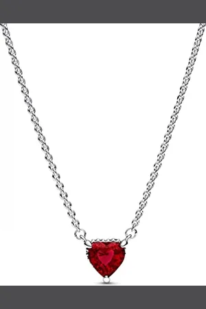 PANDORA Timeless Heart sterling silver collier with cherries jubilee red crystal and clear cubic zirconia