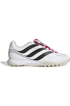 adidas Predator Precision.3 Adult Turf Shoes, Rubber Lug Outsole Made for Artificial Playing Surfaces, Unisex Sizing, Cloud White/Core Black/Team Shock Pink 2, 7.5 Women/6.5 Men