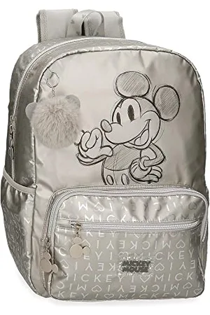 Disney Mickey 100 School Backpack for Laptop Gray 32x42x15 cms Polyester 20,16L