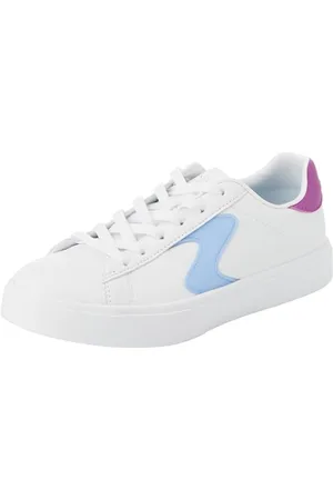 Skechers Street Girls Trainers, White Synthetic/Purple Trim, 3 UK