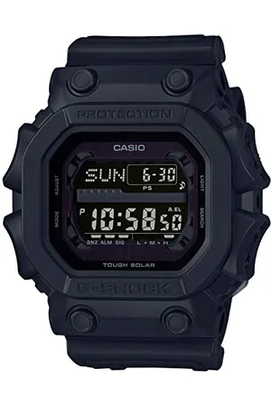 Casio Gents 54.00mm Solar Watch with Black Digital dial and Black Rubber Strap Strap GX-56BB-1ER