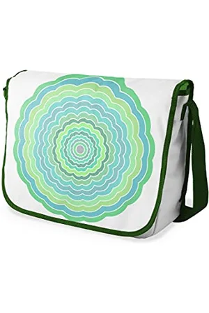 Bonamaison Digitally Printed Messenger School Bag with Khaki Strap for Students, Cross Body Bag, Courier Bag, Shoulder Bag for School, Back to School, Size: 29x36 Cm