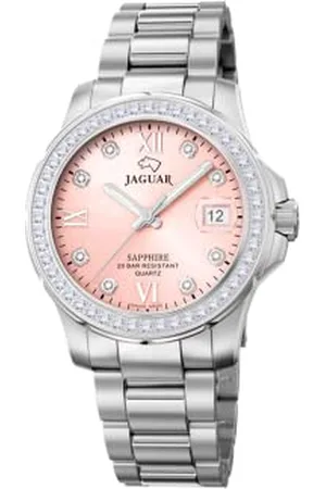 Jaguar Woman Collection J892/2 Watch, 34.5 mm Pink case with Steel Strap for Women