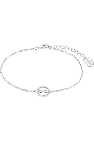 QS by s.Oliver Bracelet 925 Sterling woman bracelet, with zirconia synth., 17+3 cm, , Infinity, comes in jewelry gift box