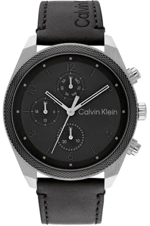 Calvin Klein Analogue Multifunction Quartz Watch for Men Impact Collection with Leather Strap - 25200364