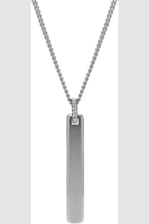 Fossil Necklace for Men Vintage Casual, L: 508mm + 50.8mm W: 8mm Silver Stainless Steel Necklace, JF03988040