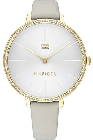 Tommy Hilfiger Analogue Quartz Watch for Women with Grey Leather Strap - 1782110