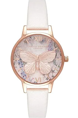 Olivia Burton Analogue Quartz Watch for Women with Blush Vegan Leather Strap - OB16GH07