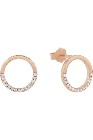 QS by s.Oliver Stud earrings Women Ear jewelry, with Zirconia synth., 1,25 cm, Rosé, Comes in jewelry gift box, 2026069