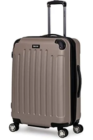 Kenneth Cole Renegade 24-Inch Lightweight Hardside 8-Wheel Spinner Expandable Checked Suitcase, Champagne