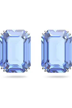 Swarovski Stud Earrings, Octagon Cut Crystal Earrings in a Rhodium Plated Setting, from the Millenia Collection