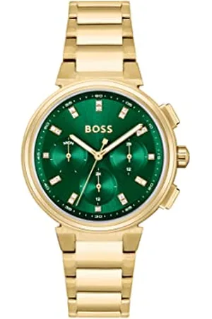 HUGO BOSS Analogue Multifunction Quartz Watch for Women with Gold Colored Stainless Steel Bracelet - 1502679