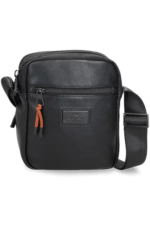 Pepe Jeans Egham Shoulder Bag Two Compartments Black 17 x 22 x 7.5 cm Polyester, , One Size, Two Compartment Shoulder Bag