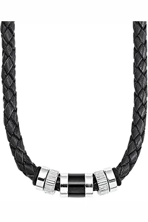 QS by s.Oliver Necklace Stainless Steel Leather Men
