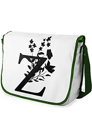 Bonamaison Digitally Printed Messenger School Bag with Khaki Strap for Students, Cross Body Bag, Courier Bag, Shoulder Bag for School, Back to School, Size: 29x36 cm