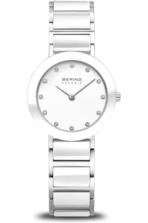 Bering Women Analog Quartz ceramic collection Watch with stainless steel/Ceramic Strap and Sapphire Crystal 11429-754