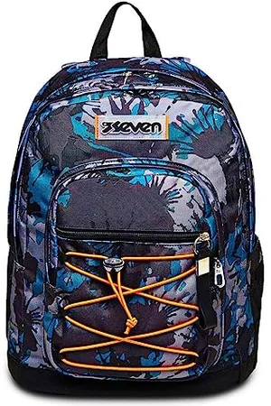 7 for all Mankind NEW FIT - CHROMO FLUID BOY, Black - Double Compartment Backpack - Bottle Pocket - Maxi Capacity 32 lt, , Taglia unica, Modern