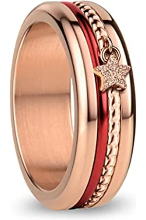 Bering Exchangeable Ring Combination for Women in Rose Gold and Red with the Distinctive Twist and Change System, Murray