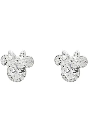 Disney Minnie Mouse Clear April Birthstone sterling silver Crystal Earrings E905162RAPRL