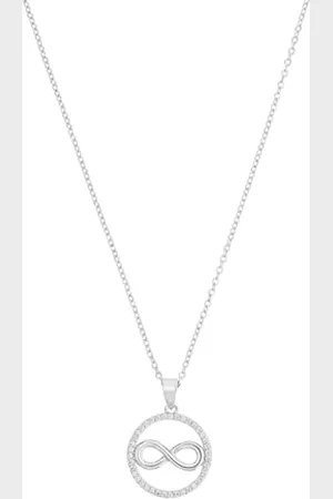 QS by s.Oliver Necklace with pendant 925 Sterling woman necklace, with zirconia synth., 42+3 cm, , Infinity, comes in jewelry gift box