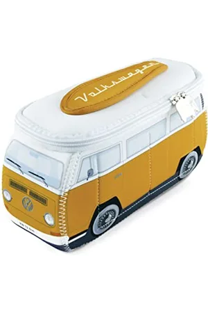 Brisa VW Collection - Volkswagen Neoprene Universal Makeup Cosmetics Toiletry Travel Pharmacy Bag in T2 Bus Design ( & White/Small)