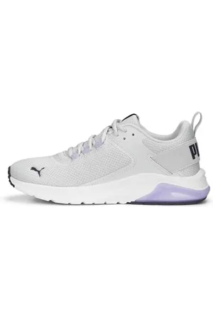 PUMA Unisex Electron E Sneaker, Feather Gray-Purple Charcoal-Vivid Violet, 8 UK