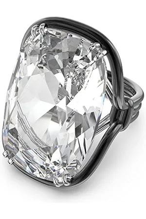 Swarovski Harmonia cocktail ring, Oversized crystal, White, Mixed metal finish, 52