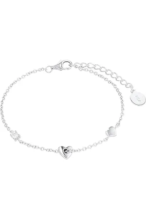 QS by s.Oliver Bracelet 925 Sterling woman bracelet, with zirconia synth., 16+3 cm, , heart, comes in jewelry gift box