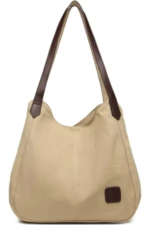 Kono Women Canvas Hobo Shoulder Bag Handbag Ladies Vintage Multiple Pockets Tote Top Handle Bags for Shopping Work School Travel Casual Daily