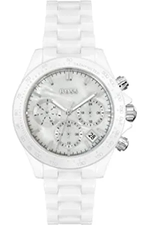 HUGO BOSS Analogue Multifunction Quartz Watch for Women with White Ceramic Bracelet - 1502630