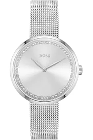 HUGO BOSS Analogue Quartz Watch for Women with Silver Stainless Steel mesh Bracelet - 1502546