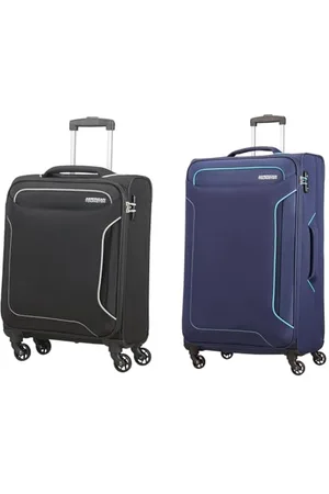 American Tourister Holiday Heat - Spinner Suitcase, 79.5 cm, 108 L, Black (Black) & Holiday Heat - Spinner Suitcase, 67 cm, 66 L, Blue (Navy)