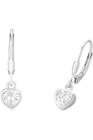 Prinzessin Lillifee Orecchini Orecchini per bambini da ragazza in argento sterling 925, con zirconi sintetici, 2,1 cm, cuore, forniti in una confezione regalo per gioielli