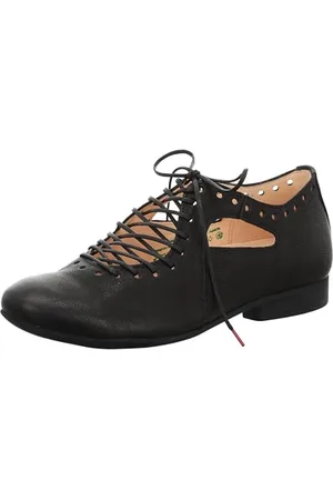 Think! Damen GUAD2 chromfrei gegerbte nachhaltige Halbschuhe, Schwarz 0000