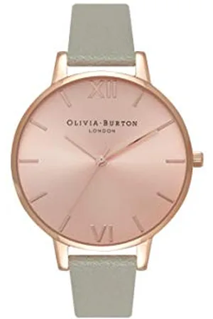 Olivia Burton Analogue Quartz Watch for Women with Grey Leather Strap - OB16BD98