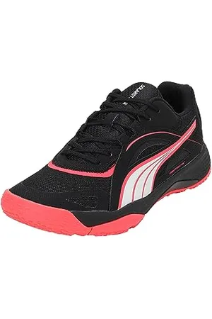 PUMA Unisex Adults Solarstrike Ii Indoor Court Shoes, Black-Fire Orchid- White, 9 UK