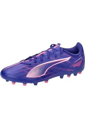 PUMA Unisex Ultra 5 Play MG Soccer Shoe, Lapis Lazuli White-Sunset Glow, 11 UK
