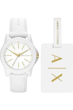Armani Exchange Watch for Women, Three Hand Movement, 40 mm White Nylon Case with a Silicone Strap, AX7126