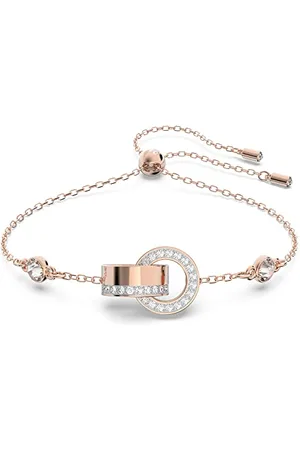 Swarovski White Crystal Bracelet, Pavé Crystals in a Rose Gold Tone Plated Setting, from the Hollow Collection