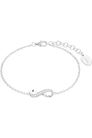 QS by s.Oliver Bracelet 925 Sterling woman bracelet, with zirconia synth., 17+3 cm, , Infinity, comes in jewelry gift box